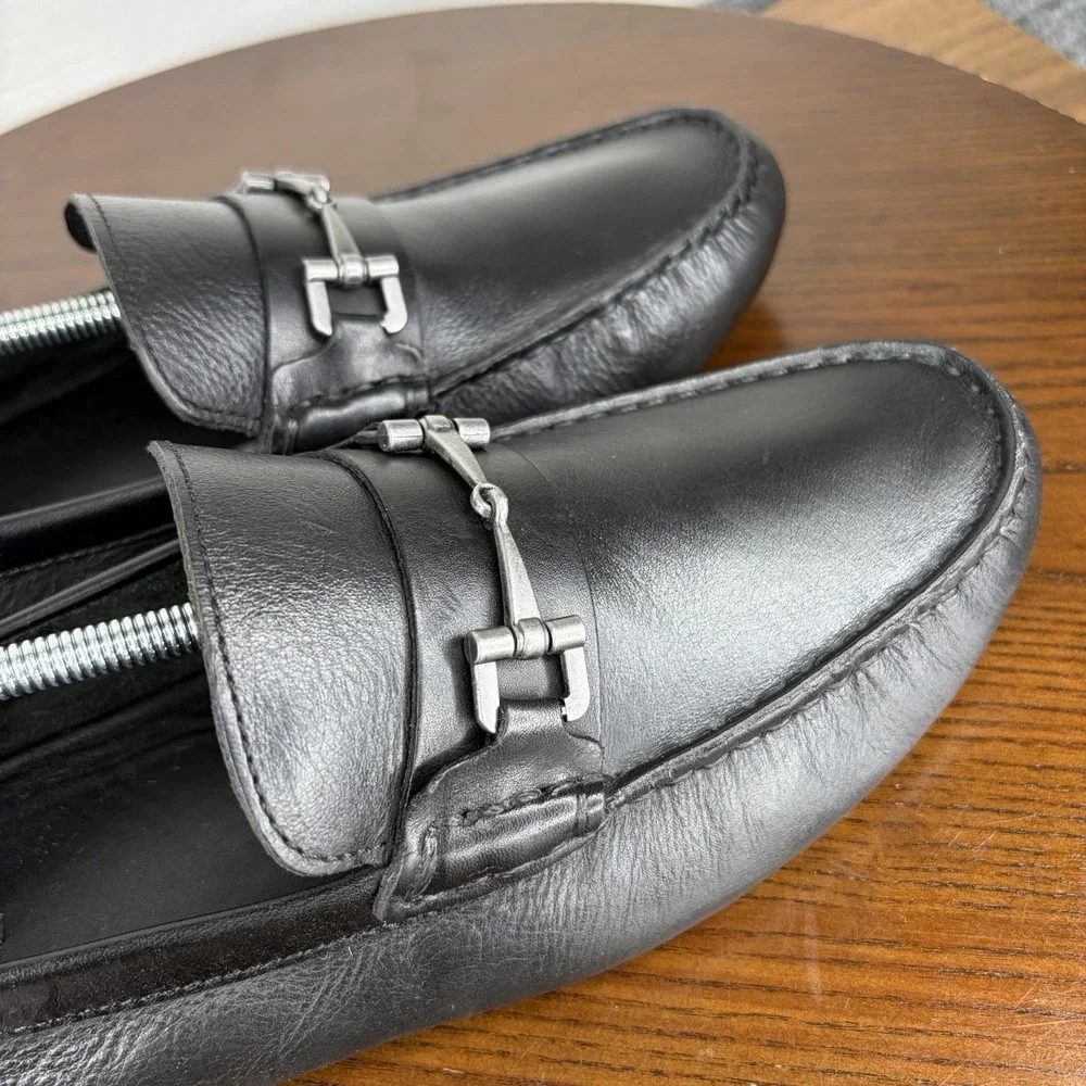 Cole Haan Somerset Shoes Men's 10M Black Leather Horsebit Bit Driving Loafers